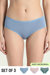 Zivame Regular Rise Full Coverage Hipster Panty (Pack of 3) - Multicolor — thumbnail 1
